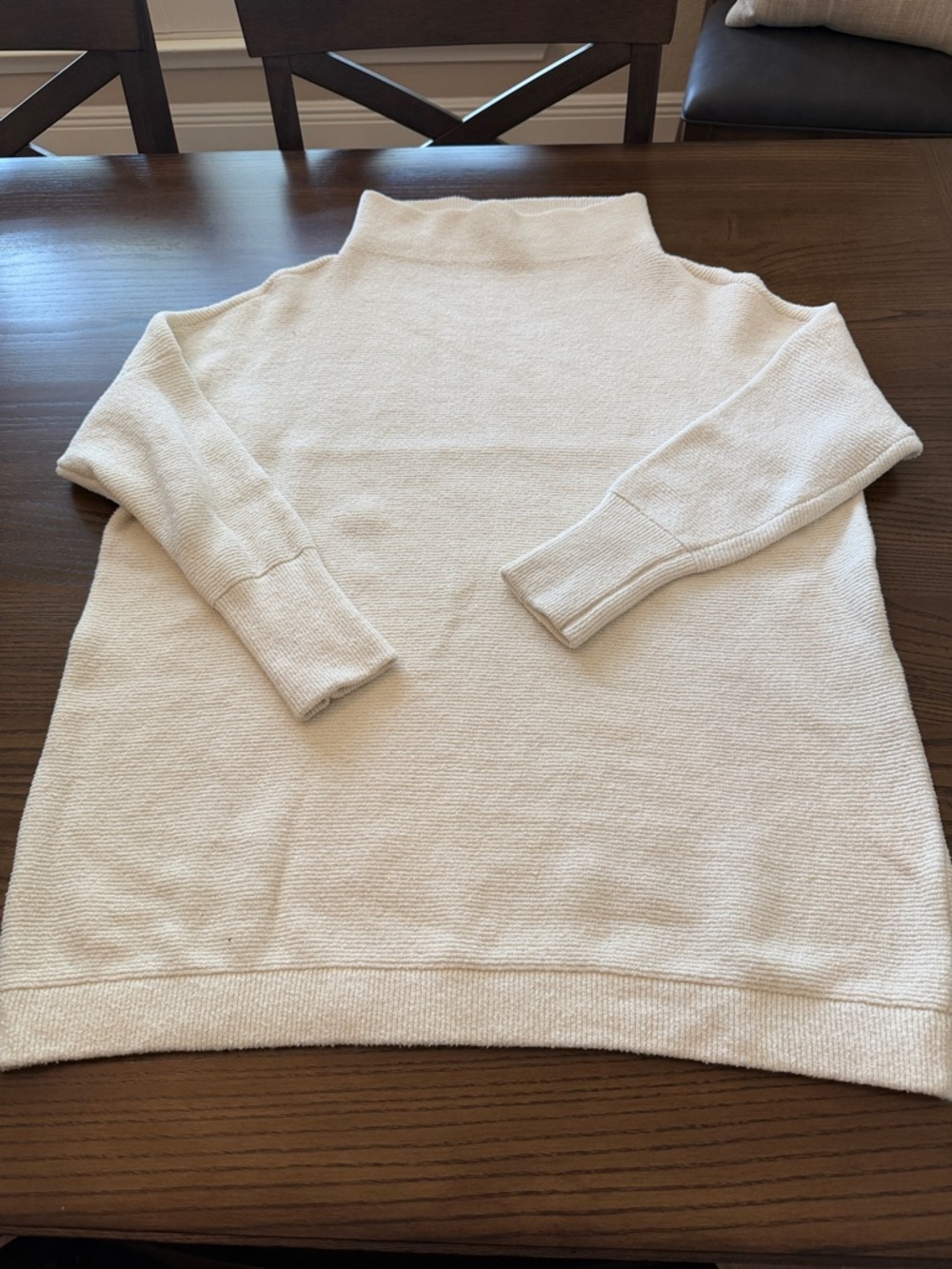 Free People Cream Turtleneck Sweater - Heavy Knit Pullover